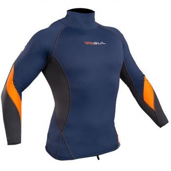 Gul 2018 Xola Long Sleeve Rash Vest Blue/Orange RG0339-B4 Sizes- - Large