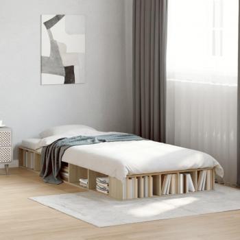 Estructura de cama madera de ingeniería roble Sonoma 100x200 cm Marrón vidaXL