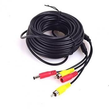 2 en 1 Cable de Extensión de Vídeo con Conector RCA + Cable de Alimentación DC, para Copia de Seguridad del Monitor de Visión de la Cámara Trasera CCTV LED
