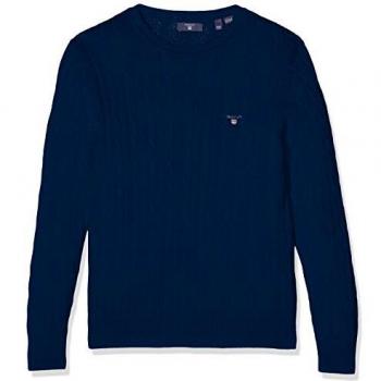 GANT D1. Cotton Cable Crew suéter, Azul