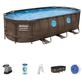 Bestway Power Steel Swim Vista Series Oval Suelo, Brown