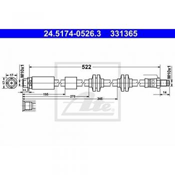 ATE 24.5174-0526.3 Accesorios y Mangueras de Frenos, multicolor