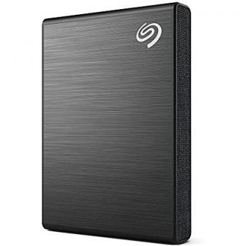 Seagate One Touch SSD, 500 GB, negra, velocidad de hasta 1030 MB/s, con app para Android, 1 año de Mylio Create, 4 meses del plan Adobe Creative Cloud Photography y servicios Rescue