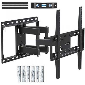Amazon Brand - Eono Soporte TV Pared Giratorio y Inclinable para la Muchos 26-55 Pulgadas LED, LCD, OLED Plasma Televisore hasta VESA 400x400mm 45kg, con Tacos Fischer, Soporte TV