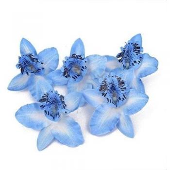 ULTNICE Cabezas de flores de Dendrobium orquídea seda Artificial 20pcs 8cm para Decor