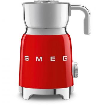 Espumador de Leche SMEG MFF11RDEU Rojo con Sistema de Inducción, Capacidad Recipiente 600 ml, Capacidad para Espumar 250 gr, 8 Funciones, Potencia 500W