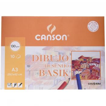 Canson Dibujo Basik Liso, Minipack A3, 10 Hojas 130g
