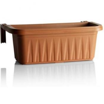 Jardinière Rectangular Ajustable de 50 cm 'Rondine' en Terracota con Soporte y Reserva de Agua