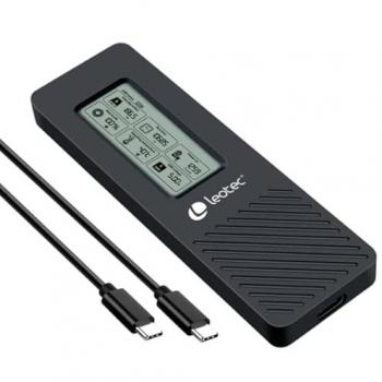 Caja Externa para Disco SSD M.2 NVMe Leotec LEM2EXT01/ USB 3.2/ con Pantalla LCD