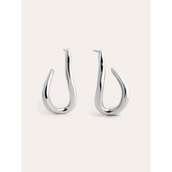 Pendientes Aro Singularu Organic Hook Acero