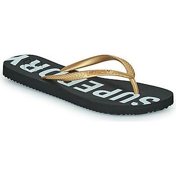 Superdry Women's Code Essential Flip Flops - Gold Rubber - Size Medium