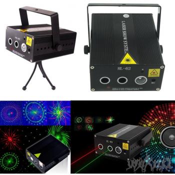 Proyector Mini Doble Laser Efecto Luz Roja y Verde para Disco