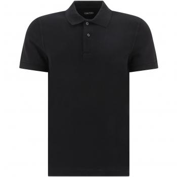 Tom Ford Men's Tennis Piquet Polo Shirt in Black | Size 2XL | JPS002JMC007S23LB999