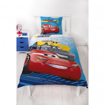 Disney Pixar Cars 3 Race Ready Auto Diseño franela/cama infantil reversible Diseño – 2 piezas nórdica almohada 80 x 80 + 135 x 200 cm – 100% algodón
