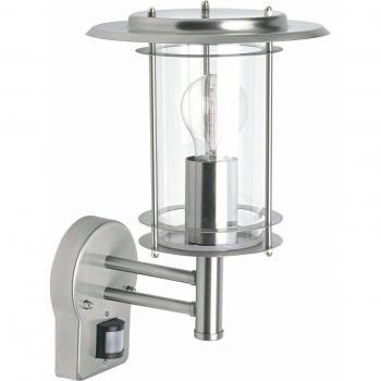 Linterna de jardín York, tipo: linterna de exterior, características: fabricada en acero inoxidable pulido y policarbonato transparente, compatible con 1 bombilla E27, altura de 37 cm, clasificación IP44