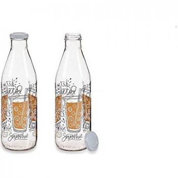 Botella Detox Transparente Metal Vidrio