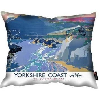 WELOVECUSHIONS LNER Yorkshire Costa Cerca WhiteBY Cojines de ferrocarril