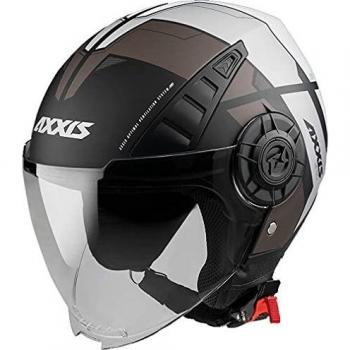 AXXIS Metro Cool Grey Mate - Casco de Moto Jet Abierto Pantalla Larga