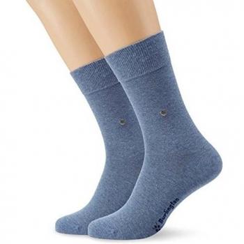 Burlington Men's Everyday 2-Pack Cotton Socks, Blue (Light Denim 6660), Size 6.5-11