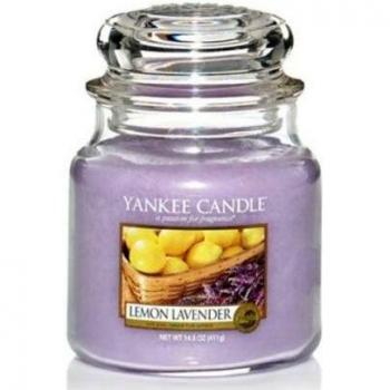Vela Perfumada Yankee Candle Limón Lavanda 411 g - Duración hasta 75 horas