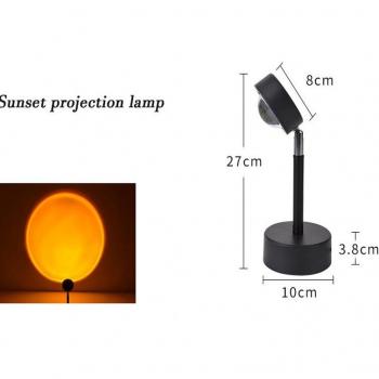Lámpara de Mesa Proyector de Arcoíris al Atardecer LED para Dormitorio, Bar y Café - Luz Ambiental 24 Horas