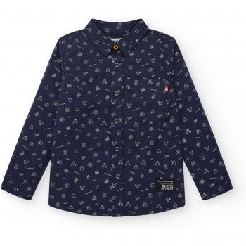 Camisa de Niño de Manga Larga con Estampado de Iconos y Diseño Pet Friendly