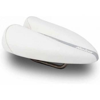 Duopower Nelox Sillín de Bicicleta, Hombre, Blanco / Gris, 132 mm
