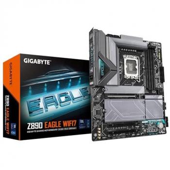 Gigabyte Placa Base Z890 Eagle Wifi 7 G10 ATX, soporte para procesadores Intel de 13ª y 12ª generación, chipset Z890, cuatro ranuras DIMM DDR5 con soporte hasta 128GB, conect