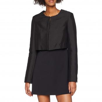 W83n16 Women's Black Cotton Blend Light Jacket, Size M