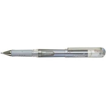 Pentel - Bolígrafo (punta de 1 mm, tinta de gel plateada, metal), color plateado