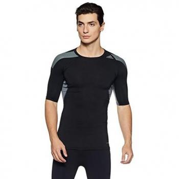 adidas Kompressionsshirt Techfit Cool Short Sleeve tee Camiseta de Manga Corta, Hombre, Negro