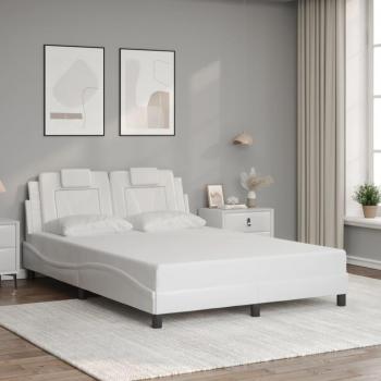 Cabecero de cama blanco 140x190 cm en cuero sintético Vidaxl