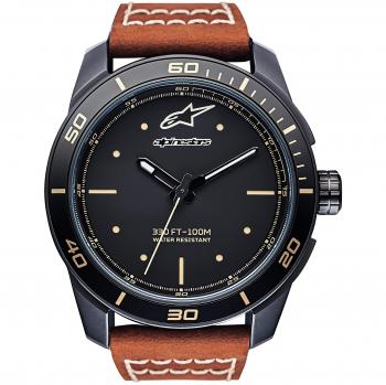 Alpinestars Men's Tech Strap Watch - Matte Black Leather with 3-Hour Function