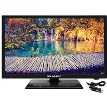 Schneider Consumer - Televisión LED 24 HD 220/12V, LED24-SCP100HC, HDMI, USB, Adaptador 12v Especial Coches y autocaravanas, Negra