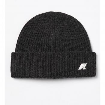 K-WAY Kids Unisex Black Ribbed Wool Hat Size 2