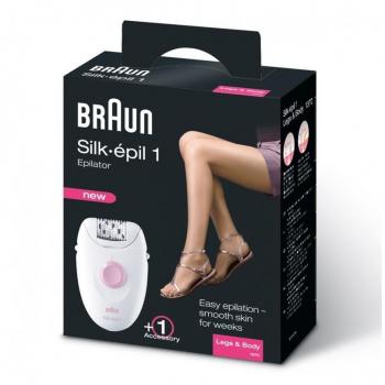 Braun Silk-épil 1 SE1370 Depiladora Eléctrica para Mujer con Cable, 20 Pinzas, Color Rosa y Blanco