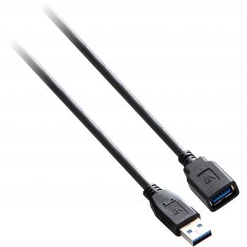 V7 V7E2USB3EXT-03M - Cable de Extensión USB 3.0, Conector A Macho a Hembra, 3 Metros, Color Negro