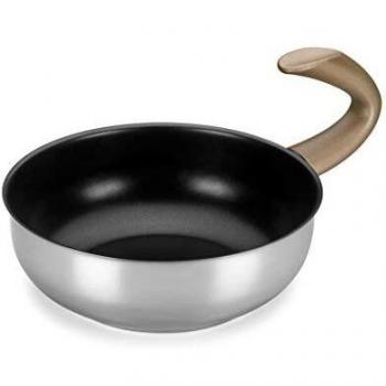 Wok ALZA. Wok Fabricado en Acero Inoxidable 18/10, Antiadherente Triple Capa, Apta para Todo Tipo de Cocina, INDUCCIÓN. Fácil Limpieza. Apto para lavavajillas. Diseño novedoso mango G Zero