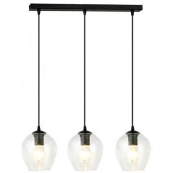 Lámpara de Suspensión Istar, Acero con recubrimiento en polvo y vidrio negro, 70x100x14 cm