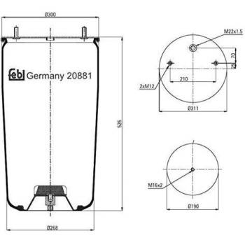 Febi-Bilstein 20881 Fuelle, suspensión neumática