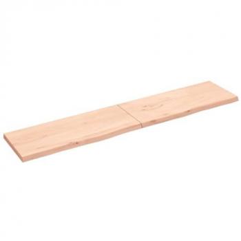Tablero de mesa madera maciza de roble sin tratar 200x40x4 cm Marrón
