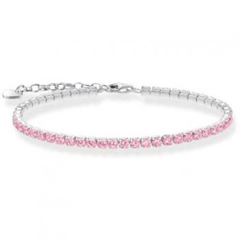 Thomas Sabo Sterling Silver Pink Zirconia Tennis Bracelet for Women A2167-051-9-L19V