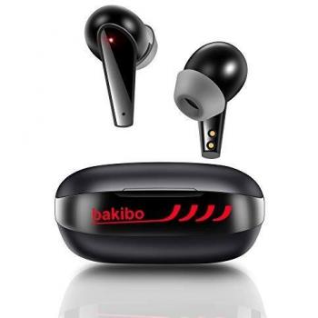 bakibo Auriculares Inalámbricos Bluetooth 5.1, TWS Deportivos In-Ear Auriculares con Micrófono IPX7 Verdadero Sonido Estéreo Auriculares LCD Estuche de Carga , 30 Horas de Duración, Control Táctil