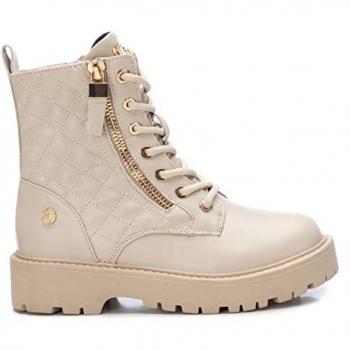 Botín Xti 150497 Beige Niña Otoño/invierno Bota Militar Plana Cierre de Cremallera Talla 33
