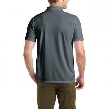 Maier Sports Ulrich Graphite Short Sleeve Trekking Polo Shirt for Men - 4XL