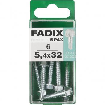 Caja de 6 Unidades Tornillo Rosca Chapa Hexagonal Autotaladrante Fadix 5,4x32mm