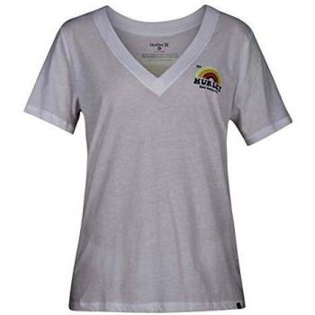 Hurley W SURFBOW Vneck Camisetas, Mujer, White, S