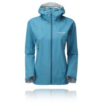Montane Atomic Impermeable Mujer Chaqueta Impermeable Y A Prueba De Viento Azul, Azul, 38