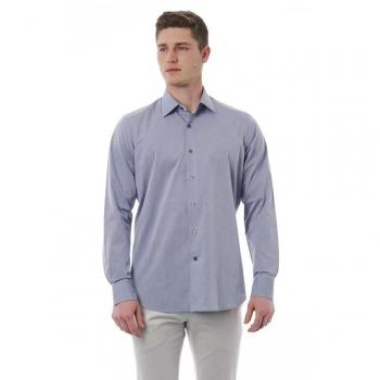 Bagutta Gray Cotton Shirt - 4XL, Formal Shirt, Male, Gray, Size: 4XL, Classic Gray Italian Collar Cotton Shirt