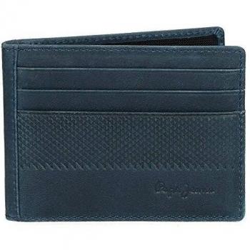 Pepe Jeans Half Tarjetero Azul 10x7,5 cms Piel